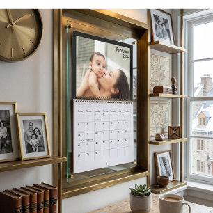 Moderne Minimalistische Gezinsfotokalender Kalender