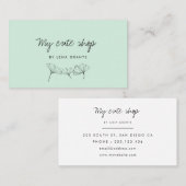 Moderne minimalistische ginkgo bladeren munt visitekaartje (Voorkant / Achterkant)