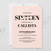 Moderne Minimalistische Girly Blush Roze Zwart Swe Kaart (Voorkant)