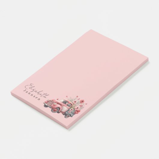 Moderne minimalistische girly roze Waterverf Post-it® Notes (Schuin)