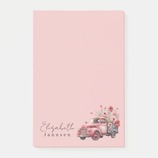 Moderne minimalistische girly roze Waterverf Post-it® Notes (Voorkant)