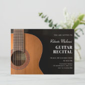 Moderne minimalistische gitaarrecital kaart (Staand voorkant)