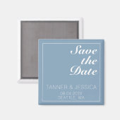 Moderne minimalistische gletsjer Blue & White Save Magneet (Voorkant / Achterkant)