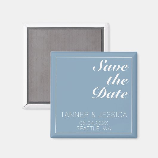 Moderne minimalistische gletsjer Blue & White Save Magneet (Voorkant / Achterkant)