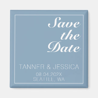 Moderne minimalistische gletsjer Blue & White Save Magneet