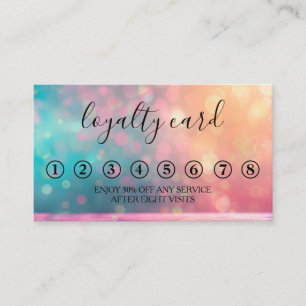 Moderne minimalistische Glitter Bokeh Loyalty Kaar Visitekaartje