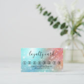Moderne minimalistische Glitter Bokeh Loyalty Kaar Visitekaartje (Staand voorkant)