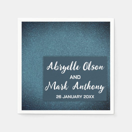 Moderne minimalistische glitter glam bruiloft Verl Servet (Voorkant)