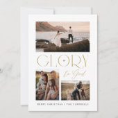 Moderne minimalistische glorie aan God Kerstfoto Feestdagenkaart (Voorkant)