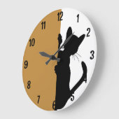 Moderne minimalistische gluren kitty kat - geel grote klok (Hoek)