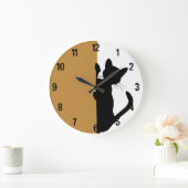 Moderne minimalistische gluren kitty kat - geel grote klok (Huis)