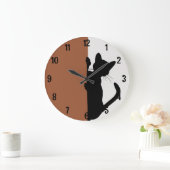 Moderne minimalistische gluren kitty kat grote klok (Huis)