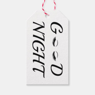 Moderne Minimalistische Goede Nacht Wimpers Esthet Cadeaulabel