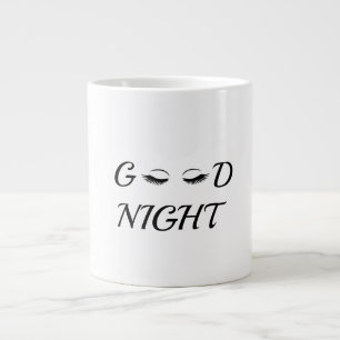 Moderne Minimalistische Goede Nacht Wimpers Esthet Grote Koffiekop