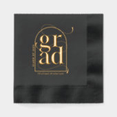 Moderne minimalistische Gold Arch Graduation Party Folie Servetten (Voorkant)