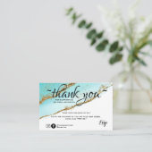 Moderne, minimalistische Gold en blauwgroen bestel Visitekaartje (Staand voorkant)