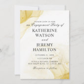 Moderne minimalistische Gold Engagement Party Kaart (Voorkant)
