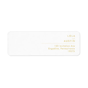 Moderne minimalistische Gold Font Return Address L Etiket