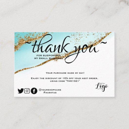 Moderne, minimalistische Gold glitter-bestelling b Visitekaartje (Voorkant)