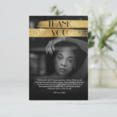 Moderne minimalistische Gold Graduation Party Bedankkaart (Staand voorkant)