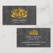 Moderne minimalistische Gold Lotus Yoga Instructor Visitekaartje (Voorkant / Achterkant)