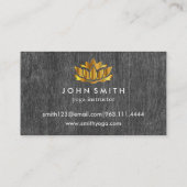 Moderne minimalistische Gold Lotus Yoga Instructor Visitekaartje (Achterkant)