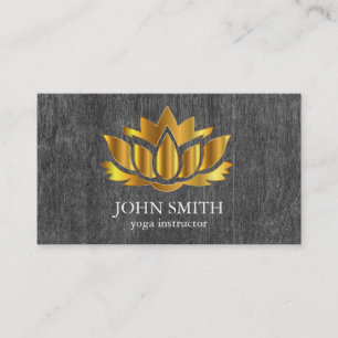 Moderne minimalistische Gold Lotus Yoga Instructor Visitekaartje