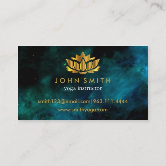 Moderne minimalistische Gold Lotus Yoga Instructor Visitekaartje (Achterkant)