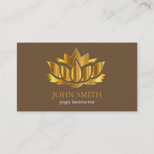 Moderne minimalistische Gold Lotus Yoga Instructor Visitekaartje