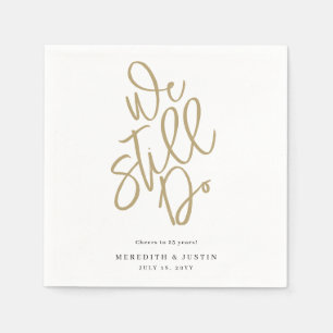 Moderne minimalistische Gold Vow Vernieuwing Party Servet