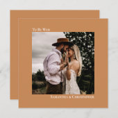 Moderne minimalistische Golden Tan Square Photo We Kaart (Voorkant / Achterkant)