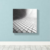 Moderne Minimalistische Golf Grid Kunst - 3D Abstr Canvas Afdruk (Insitu (Houten vloer))