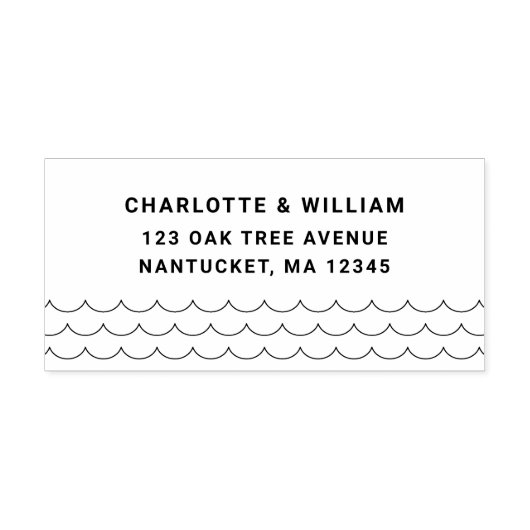 Moderne minimalistische golven terug adres  zelfinktende stempel (Design)