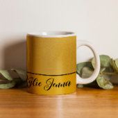Moderne Minimalistische Goud Folie Textuur Script Koffiemok