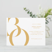 Moderne minimalistische goud wit 30e verjaardag kaart (Staand voorkant)