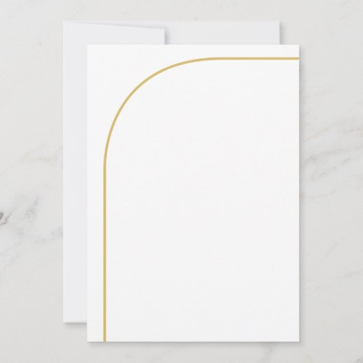 Moderne, minimalistische goudbaars witte bruiloft kaart (Achterkant)