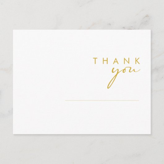 Moderne, minimalistische gouddoopvontweddenschappe briefkaart (Voorkant)