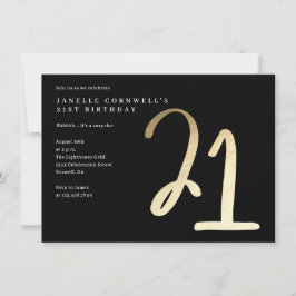 Moderne Minimalistische Gouden 21e Verjaardag Kaart