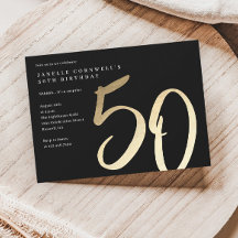Moderne Minimalistische Gouden 50e Verjaardag
