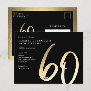 Moderne Minimalistische Gouden 60e Verjaardag Briefkaart