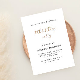 Moderne minimalistische gouden 90ste verjaardagsfe kaart