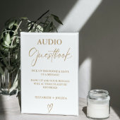Moderne minimalistische gouden audio gastenboek te poster