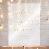 Moderne minimalistische gouden bruiloft welkom Fro Acryl Bord