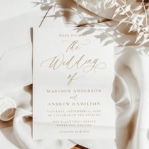 Moderne Minimalistische Gouden Calligrafie Bruilof
