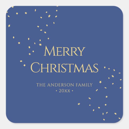 Moderne minimalistische gouden Confetti Vrolijk Ke Vierkante Sticker (Voorkant)