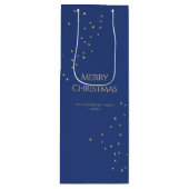 Moderne minimalistische gouden Confetti Vrolijk Ke Wijn Cadeautas (Voorkant)