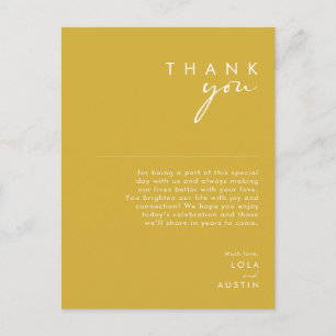Moderne Minimalistische Gouden Dank Je Wel Ontvang Briefkaart