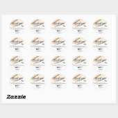 Moderne minimalistische gouden en perzik bestellin ronde sticker (Vel)
