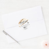 Moderne minimalistische gouden en perzik bestellin ronde sticker (Envelop)