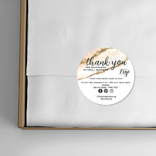 Moderne minimalistische gouden en perzik bestellin ronde sticker
